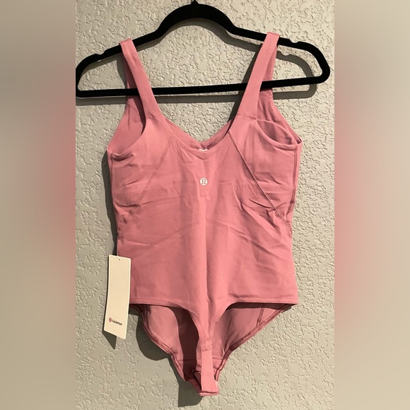 NWT Lululemon Thong Align Bodysuit Removable Bra Pads Velvet Dust Size 6 - Picture 4 of 11